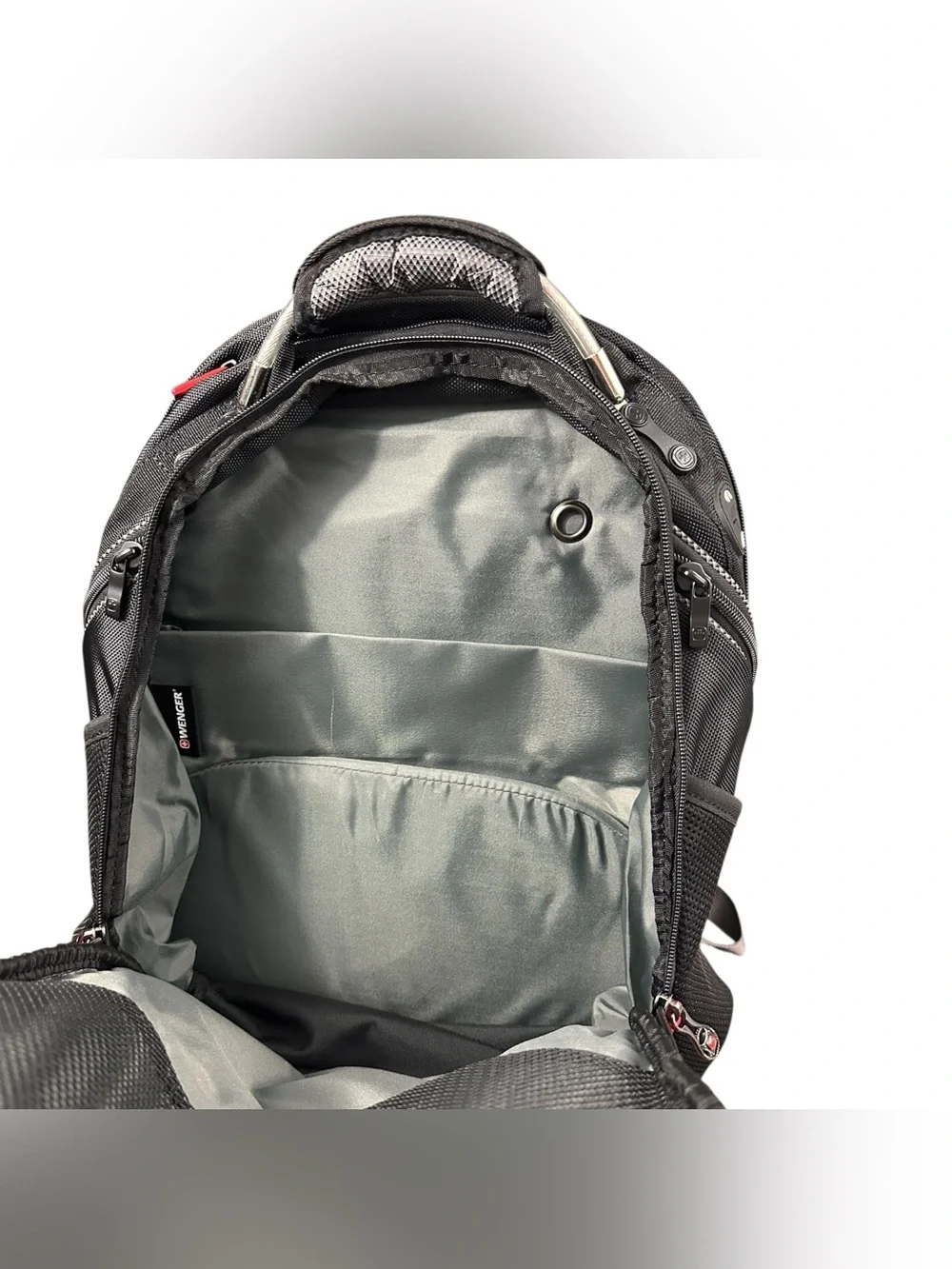 Wenger SwissGear ULINE Laptop Backpack Black Gray Triple Protect Travel Bag